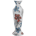 Ceramic Candle Holder With Floral Motifs, Multicolor-Candle Holders-Multicolor-Ceramic-JadeMoghul Inc.