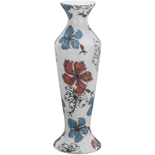 Ceramic Candle Holder With Floral Motifs, Multicolor-Candle Holders-Multicolor-Ceramic-JadeMoghul Inc.
