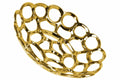 Ceramic Concave Tray With Perforated and Chain-link Pattern, Large, Chrome Gold-Trays-Gold-Ceramic-Glossy Chrome-JadeMoghul Inc.