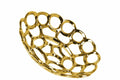 Ceramic Concave Tray With Perforated and Chain-link Pattern, Small, Chrome Gold-Trays-Gold-Ceramic-Glossy Chrome-JadeMoghul Inc.