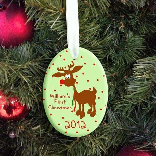 Ceramic Gifts & Accessories Personalised Baby Gifts - Baby Reindeer First Christmas Decoration Treat Gifts