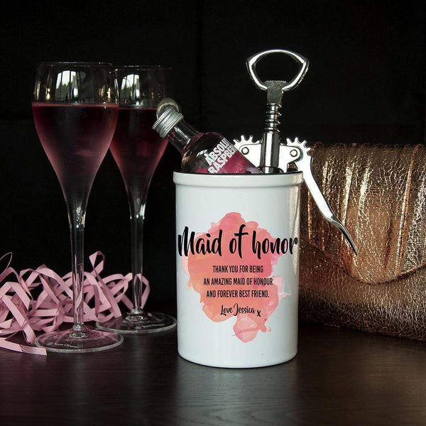 Ceramic Gifts & Accessories Personalised Maid of Honor Miniature Champagne Bucket Treat Gifts
