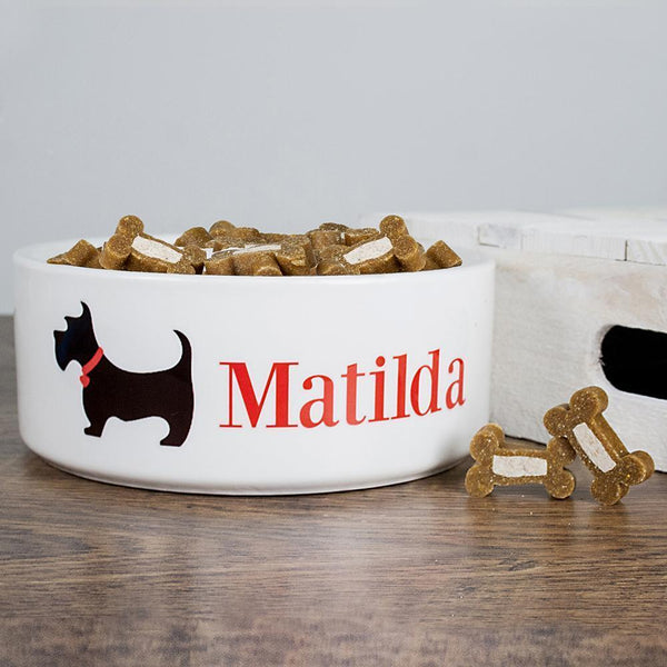 Ceramic Gifts & Accessories Personalised Mugs Scottie Dog Food Bowl Treat Gifts