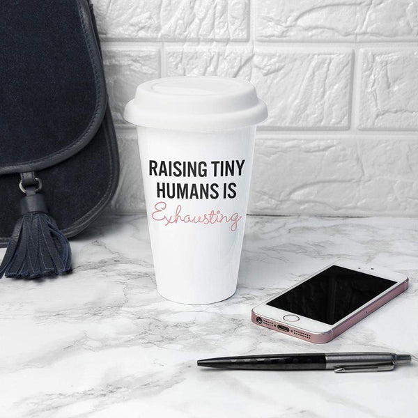 Ceramic Gifts & Accessories Personalised Mugs Tiny Humans Ceramic Travel Mug Treat Gifts