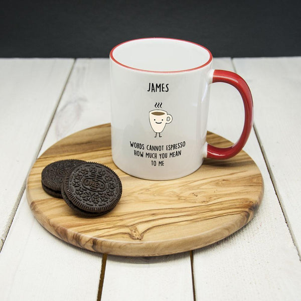 Ceramic Gifts & Accessories Personalized Mugs Words Cannot Espresso How Much You Mean To Me" Mug" Treat Gifts