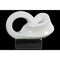 Ceramic Infinity Abstract Sculpture on Rectangle Base, White-Sculptures-White-Ceramic-JadeMoghul Inc.