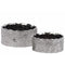 Ceramic Irregularly Round Pot With Pimpled Accents, Set of Two, Silver-Home Accent-Silver-Ceramic-JadeMoghul Inc.