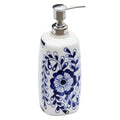 Ceramic Liquid Pump With Floral Design, Blue And White-Decorative Accessories-Blue and White-Ceramic-JadeMoghul Inc.