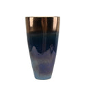 Ceramic Ombre Vase with Wide Top and tapered Bottom, Large, Copper and Blue-Vases-Copper and Blue-Ceramic-JadeMoghul Inc.