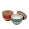 Ceramic Outdoor Citronella Candles in Bowls, Assortment of Two, Multicolor-Candle and Votive Holders-Multicolor-Ceramic-JadeMoghul Inc.