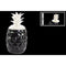 Ceramic Pineapple Canister with White Lid- Black- Benzara-Canisters-Black & White-Ceramic-JadeMoghul Inc.