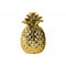Ceramic Pineapple Figurine with Embossed Lattice Design, Gold-Home Accent-Gold-Ceramic-JadeMoghul Inc.