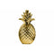 Ceramic Pineapple Figurine with Pimpled Polished Chrome Finish, Gold-Home Accent-Gold-Ceramic-JadeMoghul Inc.