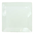 Ceramic Plates Uniquely Designed Square Shape Ceramic Plate with Curved Rims, Glossy White Benzara