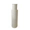 Ceramic Ribbed Cylindrical Vase with Round Base and Curved Mouth Rim, Large, White-Vases-White-Ceramic-JadeMoghul Inc.