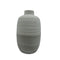 Ceramic Round Shaped Vase with Tribal Pattern, Large, White and Beige-Vases-White and Beige-Ceramic-JadeMoghul Inc.