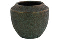 Ceramic Round Tapered Bottom Vase In Volcanic Glaze Finish, Large, Turquoise-Vases-Blue-Ceramic-JadeMoghul Inc.