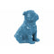 Ceramic Sitting British Bulldog Figurine with Collar, Glossy Blue-Home Accent-Blue-Ceramic-JadeMoghul Inc.