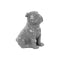 Ceramic Sitting British Bulldog Figurine with Collar, Glossy Gray-Home Accent-Gray-Ceramic-JadeMoghul Inc.