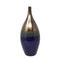 Ceramic Sleek Neck Vase with Open Mouth and Tapered Bottom, Large, Blue and Copper-Vases-Blue and Copper-Ceramic-JadeMoghul Inc.