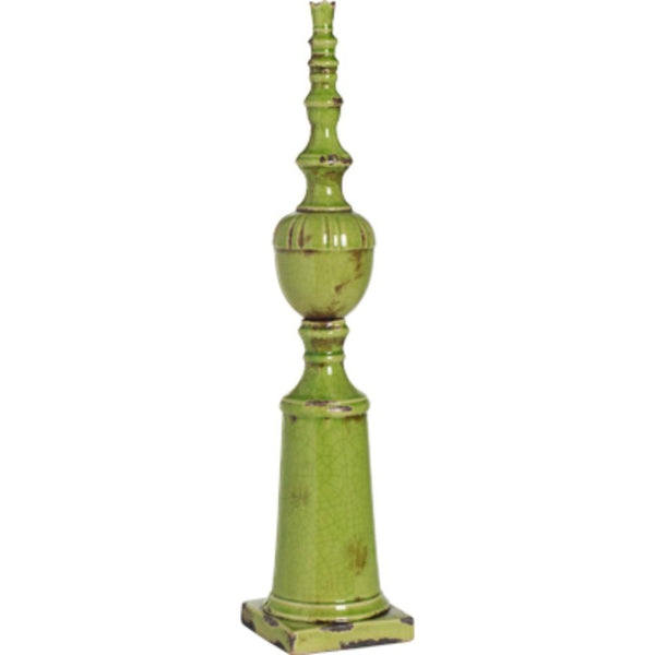 Ceramic Spire, Medium, Green-Decorative Objects and Figurines-Green-CERAMIC-JadeMoghul Inc.
