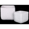 Ceramic Square Shaped Vase With Engraved Diamond Pattern, Set Of 2, White-Vases-White-Ceramic-Gloss Finish-JadeMoghul Inc.