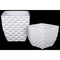 Ceramic Square Vase with Embossed Wave Pattern, Set Of 2, White-Vases-White-Ceramic-Gloss Finish-JadeMoghul Inc.