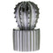 Ceramic Star Cactus Figurine on Ribbed Pattern Pot, Large, Silver-Statues-Silver-Ceramic-JadeMoghul Inc.