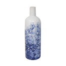 Ceramic Table Vase in Bottle Shape, Large, White and Blue-Vases-White and Blue-Ceramic-JadeMoghul Inc.