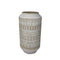Ceramic Table Vase with Textured Surface, White and Beige-Vases-White and Brown-Ceramic-JadeMoghul Inc.