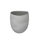Ceramic Tapered Vase with Distressed Details, Small, White-Vases-White-Ceramic-JadeMoghul Inc.
