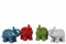Ceramic Trumpeting And Standing Elephant Figurine, Small, Assortment Of 4, Multicolor-Animal Statues-Multicolor-Ceramic-Glossy-JadeMoghul Inc.