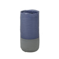 Ceramic Two Toned Vase with Irregular Mouth Rim and Round Bottom, Gray and Blue-Vases-Blue and Gray-Ceramic-JadeMoghul Inc.