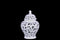 Ceramic Urn Vase With Triangular Cutout Design, Small, White-Vases-White-Ceramic-JadeMoghul Inc.