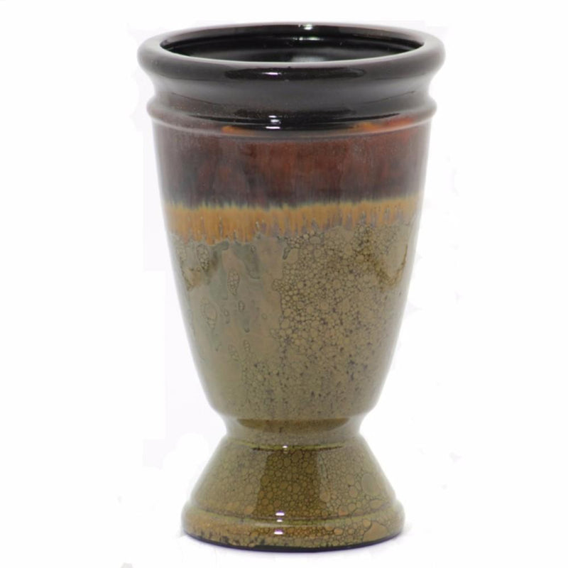 Ceramic Vase, Brown And Olive Green-Vases-Brown And green-Ceramic-JadeMoghul Inc.