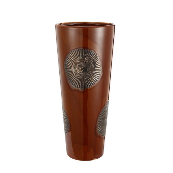 Ceramic Vase, Brown-Vases-Brown-CERAMIC-JadeMoghul Inc.