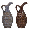 Ceramic Vase, Gray And Brown, Assortment Of 2-Vases-Gray and Brown-Ceramic-JadeMoghul Inc.