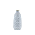 Ceramic Vase with Engraved Scalloped Pattern, Medium, Gray-Vases-Gray-Ceramic-JadeMoghul Inc.