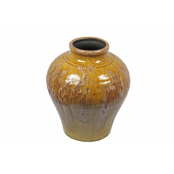 Ceramic Vase, Yellow-Vases-Yellow-Ceramic-JadeMoghul Inc.