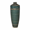 Ceramic/Sea Grass Wrapped Vase, Multicolor-Vases-Multicolor-Ceramic/Sea Grass-JadeMoghul Inc.