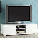 Cerro Brilliant 59" Tv Console Modern Style, White-Entertainment Centers and Tv Stands-White-Chrome Lacquer Wood & Others-JadeMoghul Inc.