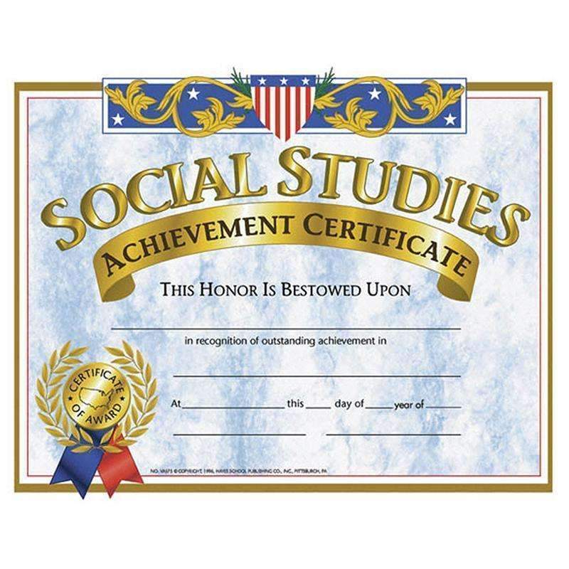 CERTIFICATES SOCIAL STUDIES 30/PK-Supplies-JadeMoghul Inc.