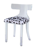 Chairs Accent Chair - 20" X 18" X 31" Spotted Velvet And Clear Acrylic Accent Chair HomeRoots