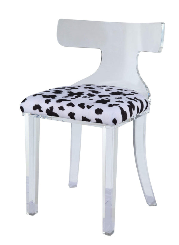 Chairs Accent Chair - 20" X 18" X 31" Spotted Velvet And Clear Acrylic Accent Chair HomeRoots