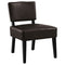 Chairs Accent Chair - 27'.5" x 22'.75" x 31'.5" Brown, Foam, Solid Wood, Leather-Look - Accent Chair HomeRoots