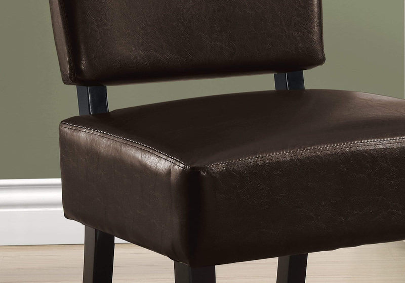 Chairs Accent Chair - 27'.5" x 22'.75" x 31'.5" Brown, Foam, Solid Wood, Leather-Look - Accent Chair HomeRoots
