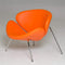 Chairs Accent Chair - 28" Orange Leatherette and Metal Accent Chair HomeRoots