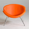 Chairs Accent Chair - 28" Orange Leatherette and Metal Accent Chair HomeRoots