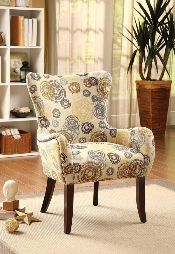 Chairs Accent Chair - 28" X 27" X 39" Fabric And Espresso Accent Chair HomeRoots