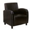 Chairs Accent Chair - 29" x 27'.5" x 32'.5" Brown, Foam, Solid Wood, Leather-Look - Accent Chair HomeRoots